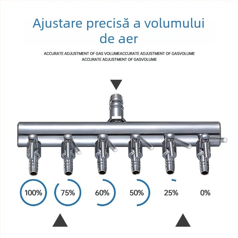 Valve din oțel inoxidabil pentru acvariu, divizor de oxigen cu întrerupător independent, regulator pentru conducta de oxigen, greutate 48–279 g
