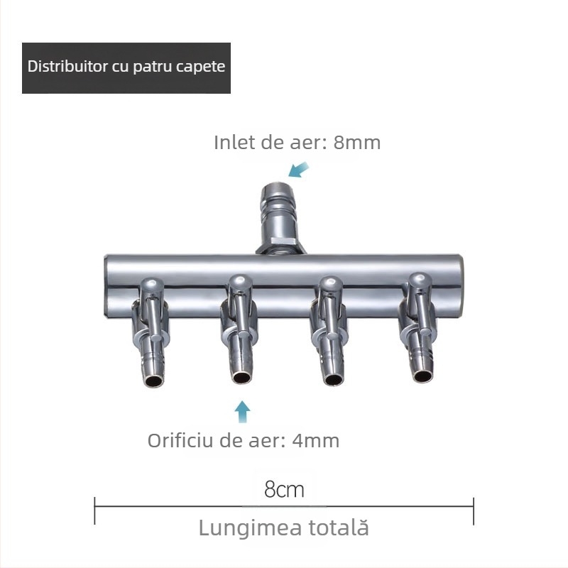 Valve din oțel inoxidabil pentru acvariu, divizor de oxigen cu întrerupător independent, regulator pentru conducta de oxigen, greutate 48–279 g