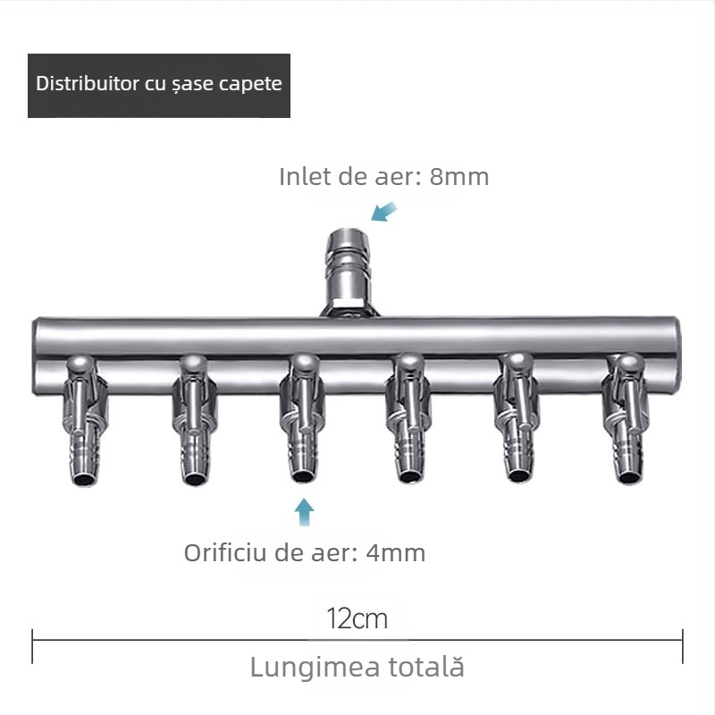 Valve din oțel inoxidabil pentru acvariu, divizor de oxigen cu întrerupător independent, regulator pentru conducta de oxigen, greutate 48–279 g