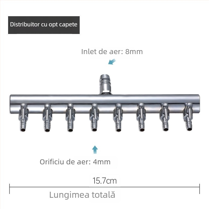 Valve din oțel inoxidabil pentru acvariu, divizor de oxigen cu întrerupător independent, regulator pentru conducta de oxigen, greutate 48–279 g
