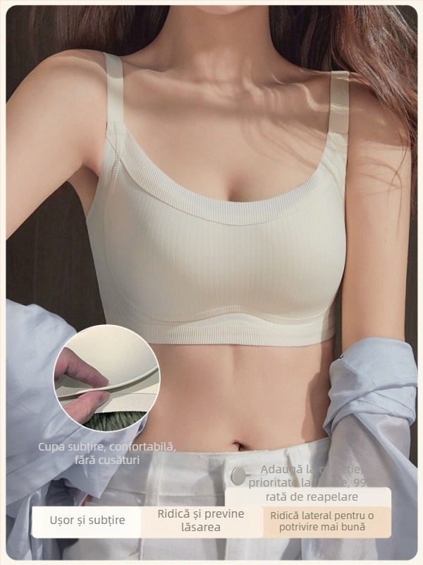  Sutien Push-Up, model cu formare laterală, fără sârmă, nailon, cupă 1/2, cupă turnată subțire, închidere spate cu trei rânduri de agrafe