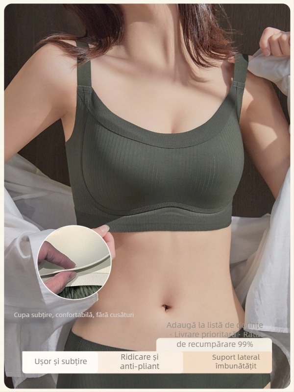  Sutien Push-Up, model cu formare laterală, fără sârmă, nailon, cupă 1/2, cupă turnată subțire, închidere spate cu trei rânduri de agrafe