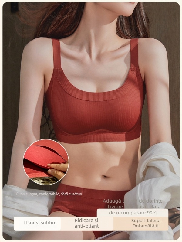  Sutien Push-Up, model cu formare laterală, fără sârmă, nailon, cupă 1/2, cupă turnată subțire, închidere spate cu trei rânduri de agrafe