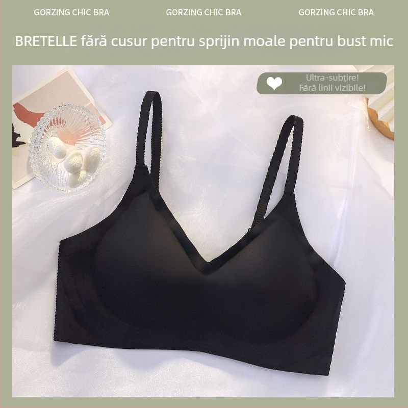 Sutien fără cusături, cu susținere moale, material nylon 80–90%, respirabil, model spate frumos, pentru femei