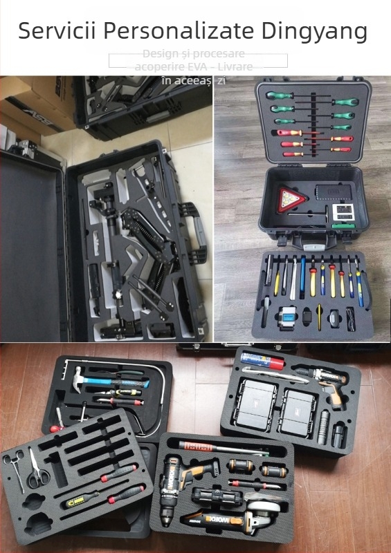 Cutie de unelte din plastic pentru exterior, portabilă, cu protecție împotriva apei, prafului și șocurilor; depozitare multifuncțională pentru unelte, echipamente, fotografie și șasiu de dronă.