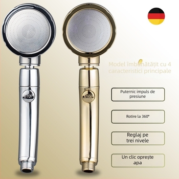 Set duș cu cap de duș portabil, funcție ploaie, HS2018, ABS, 0–90°C, 1 MPa