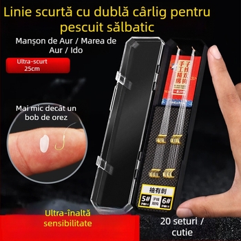 Cârlig de pescuit cu design sleeve (Jinhaixi/Izu), dublu, pentru pescuit în râu, ambalare 100 buc