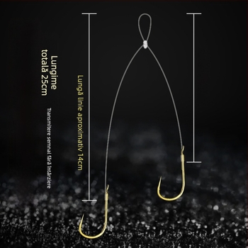 Cârlig de pescuit cu design sleeve (Jinhaixi/Izu), dublu, pentru pescuit în râu, ambalare 100 buc
