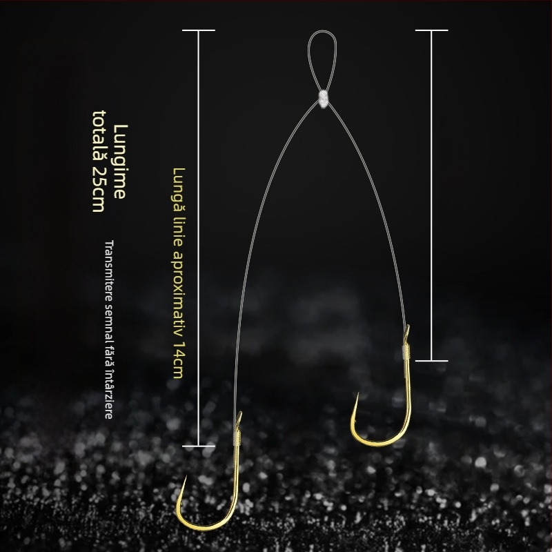 Cârlig de pescuit cu design sleeve (Jinhaixi/Izu), dublu, pentru pescuit în râu, ambalare 100 buc