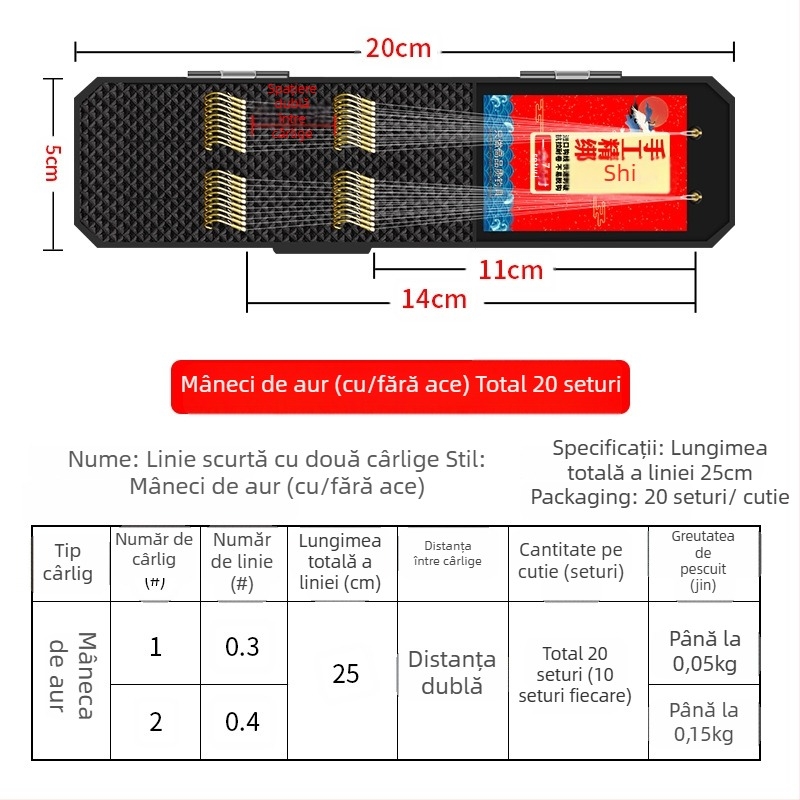 Cârlig de pescuit cu design sleeve (Jinhaixi/Izu), dublu, pentru pescuit în râu, ambalare 100 buc