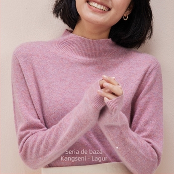 Pulover damă din cașmir gros, mâneci lungi, 95% cașmir, tricot gros, toamna 2023