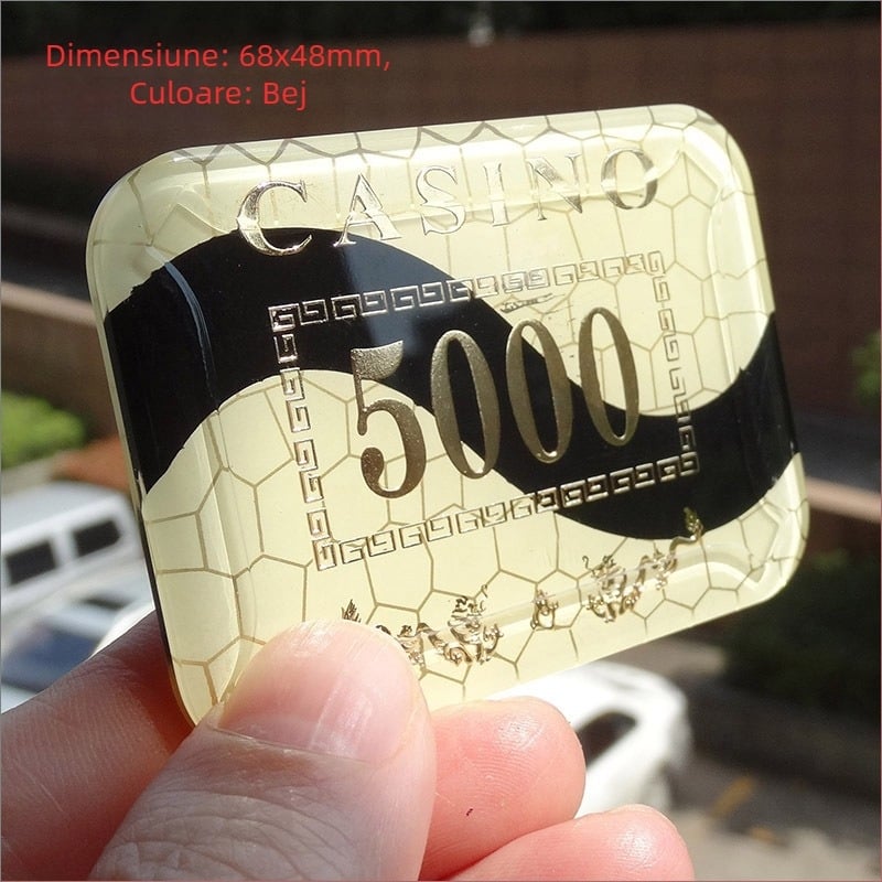 Jetoane acrilice cu finisaj metalic pentru camerele de șah și cărți, forme rotunde și pătrate, personalizabile, brand Joie casino/qiao yu