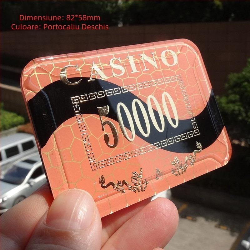 Jetoane acrilice cu finisaj metalic pentru camerele de șah și cărți, forme rotunde și pătrate, personalizabile, brand Joie casino/qiao yu