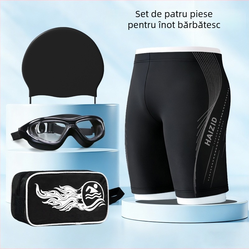 Shorti de baie pentru bărbați, uscare rapidă, croi lejer, 80-90% poliester, imprimeu cu model, căptușeală din poliester, pentru sport și înot