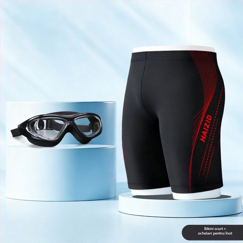 Shorti de baie pentru bărbați, uscare rapidă, croi lejer, 80-90% poliester, imprimeu cu model, căptușeală din poliester, pentru sport și înot