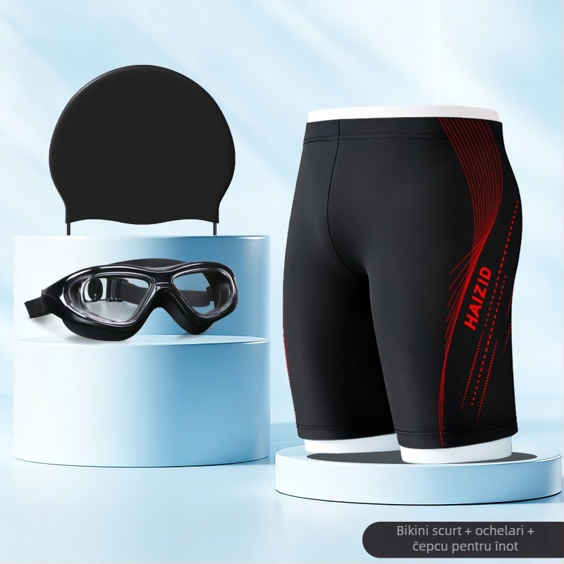 Shorti de baie pentru bărbați, uscare rapidă, croi lejer, 80-90% poliester, imprimeu cu model, căptușeală din poliester, pentru sport și înot