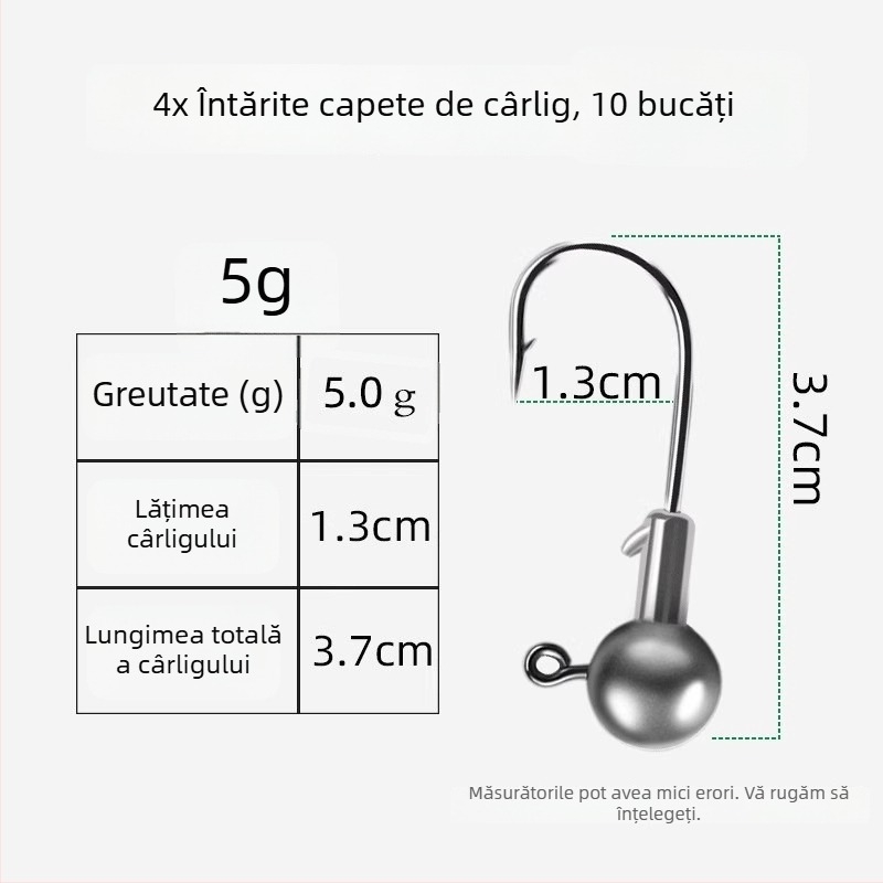 Lead Head Hook Nr. 3 – Barbed, pentru pescuit în lac de acumulare, 50.000 buc.