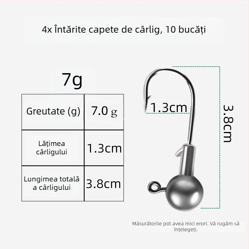 Lead Head Hook Nr. 3 – Barbed, pentru pescuit în lac de acumulare, 50.000 buc.