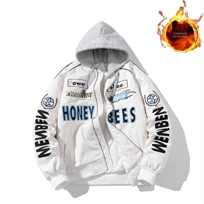 Geacă de motocicletă din piele PU pentru bărbați - căptușeală din bumbac, guler înalt, fermoar, lungime standard (PU piele; căptușeală din bumbac; guler înalt; fermoar; lungime standard)