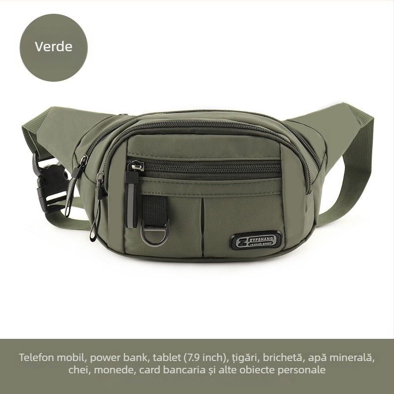 Borsetă de talie pentru telefon, unisex, capacitate mare, impermeabilă, Oxford material