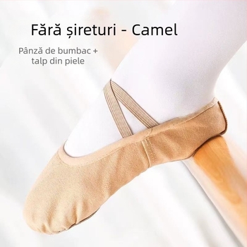 Art Dance Flower Pantofi de balet moi pentru copii - partea superioară din pânză, design în formă de labă de pisică, pentru dans de practică