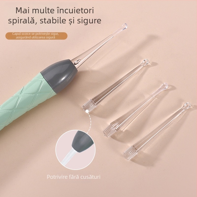 Set linguri de urechi luminoase, reîncărcabil, sursă dublă de lumină, inspecție vizuală a canalului urechii, PVC