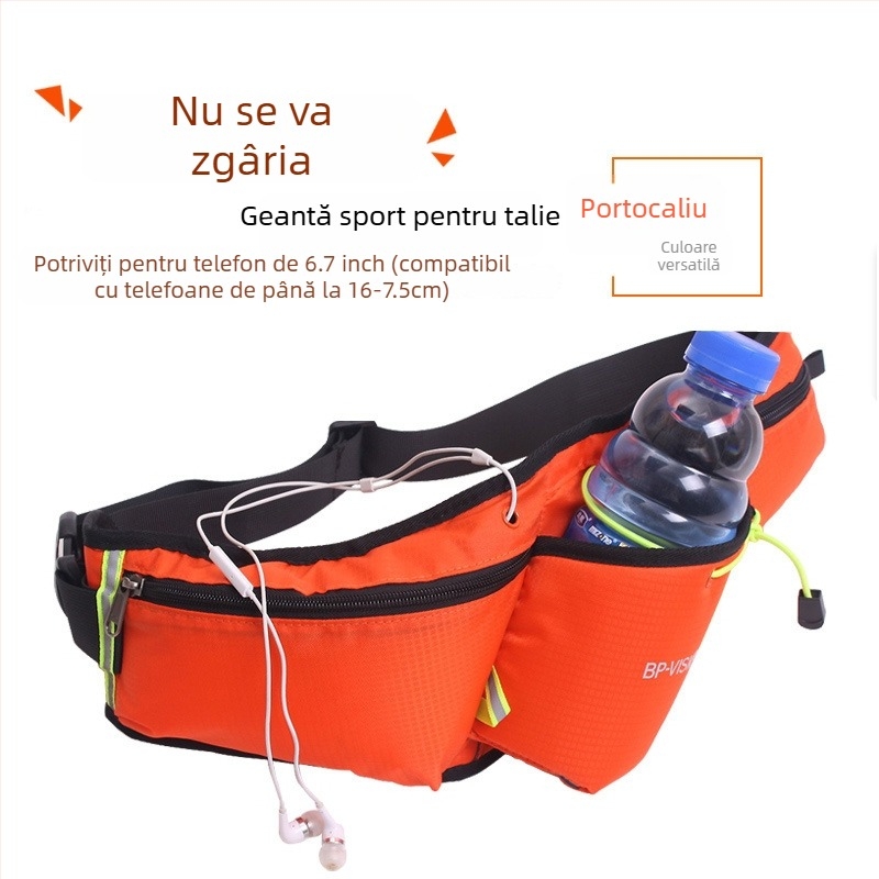 Borsetă de talie sport pentru apă și telefon — nailon, impermeabil, respirabil, ușor, antifurt