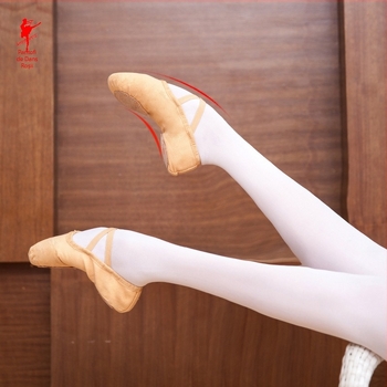 Pantofi de dans pentru copii, unisex, cu partea superioară din pânză și talpă din piele, pentru balet și dans modern