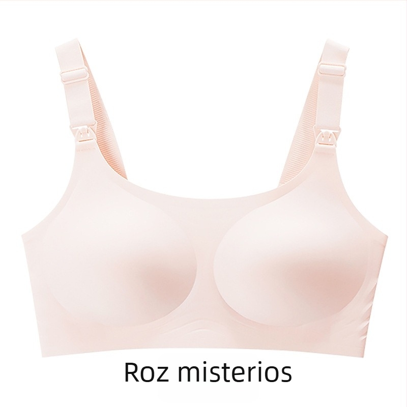 Sutien de alăptare pentru sarcină, cupe subțiri modelate, închidere în spate cu patru rânduri, bretele fixe duble, material nylon cu căptușeală din spandex 30–50%