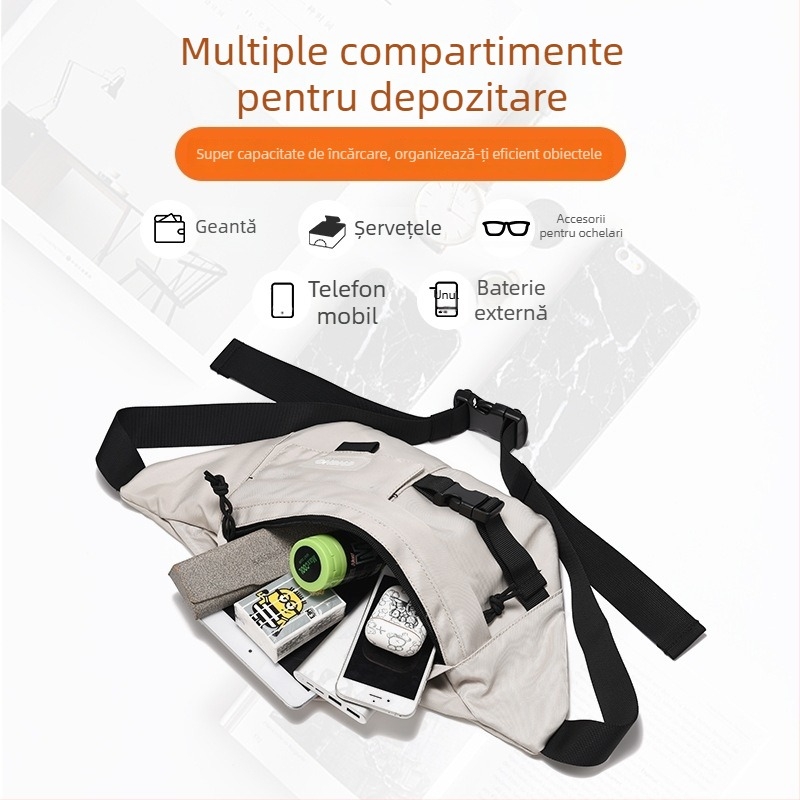 Geantă Crossbody, Unisex, material Oxford, respirabilă, impermeabilă, ultra-ușoară, Modelul 049