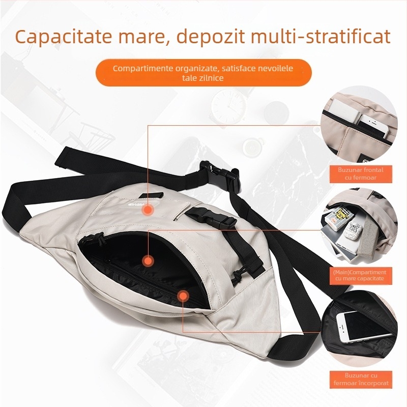 Geantă Crossbody, Unisex, material Oxford, respirabilă, impermeabilă, ultra-ușoară, Modelul 049