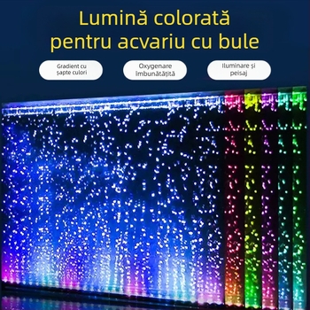 Iluminare LED subacvatică pentru acvariu cu oxigenare, impermeabilă, bandă cu bule