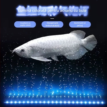 Iluminare LED subacvatică pentru acvariu cu oxigenare, impermeabilă, bandă cu bule