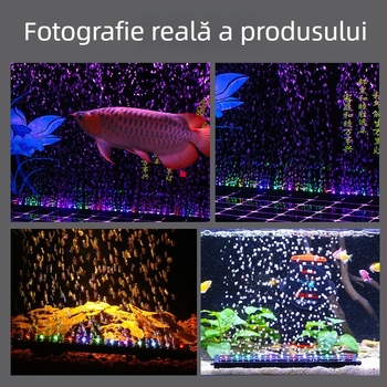 Iluminare LED subacvatică pentru acvariu cu oxigenare, impermeabilă, bandă cu bule