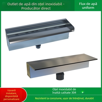 Ieșire de cascadă din oțel inoxidabil pentru element decorativ exterior cu pulverizare pe peretele frontal — Brand Half Moon Bay