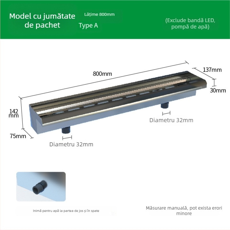 Ieșire de cascadă din oțel inoxidabil pentru element decorativ exterior cu pulverizare pe peretele frontal — Brand Half Moon Bay