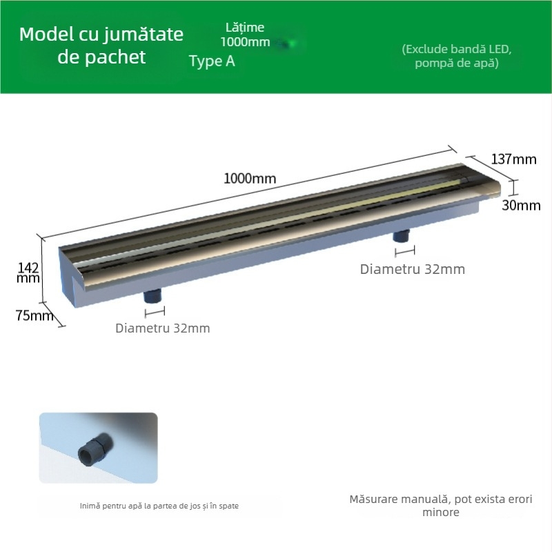 Ieșire de cascadă din oțel inoxidabil pentru element decorativ exterior cu pulverizare pe peretele frontal — Brand Half Moon Bay