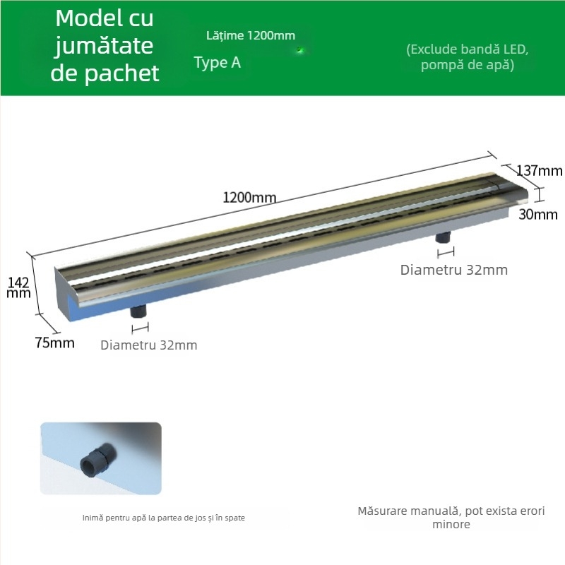 Ieșire de cascadă din oțel inoxidabil pentru element decorativ exterior cu pulverizare pe peretele frontal — Brand Half Moon Bay