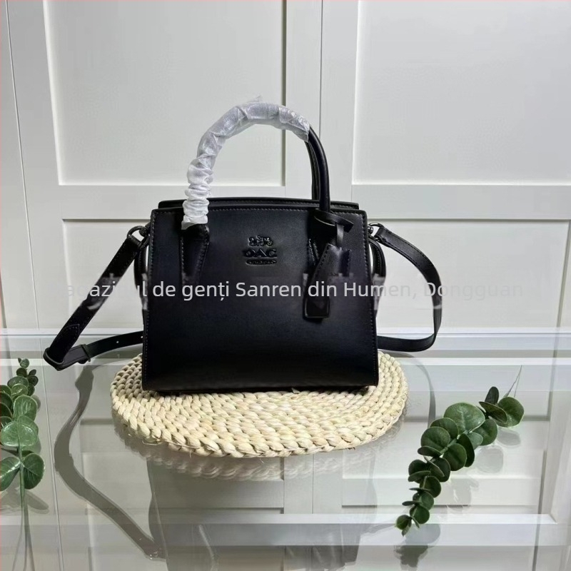 Geantă de umăr pentru femei, stil urban minimalist, piele C-grain, Daffy Bag, formă orizontală pătrată, fermoar, marcă OAC