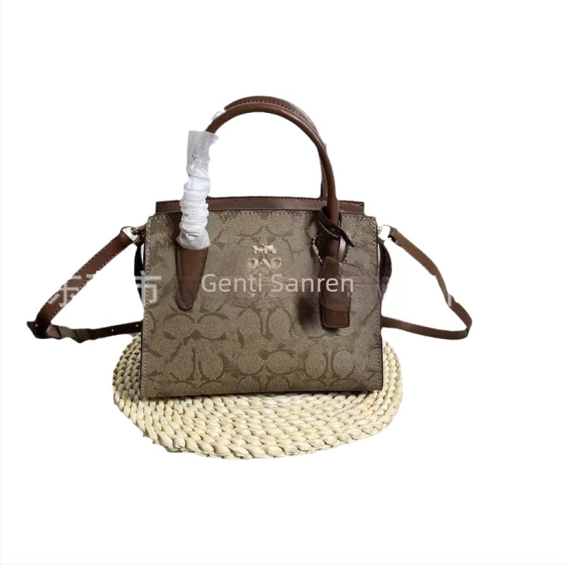 Geantă de umăr pentru femei, stil urban minimalist, piele C-grain, Daffy Bag, formă orizontală pătrată, fermoar, marcă OAC