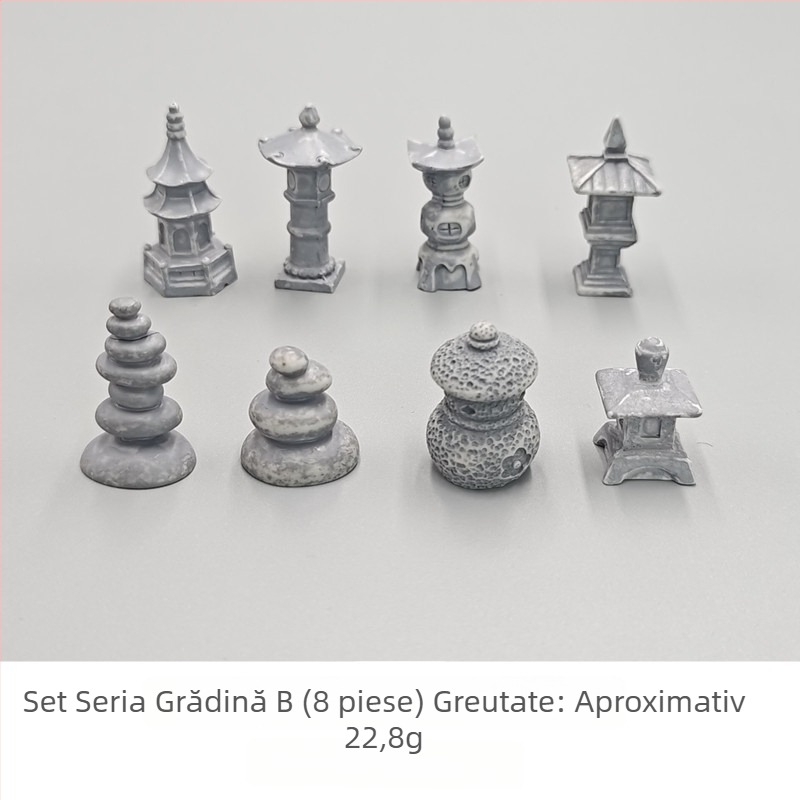 Mini peisaj în miniatură din rășină – decor de grădină în stil antic cu foișor, frunze de lotus, iaz și pod arcuit (Material: rășină; Tip material: plastic, rășină; Categorie: meșteșuguri din rășină; Stil: desen animat)