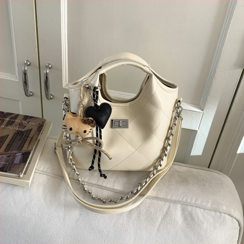 Geantă Bucket pentru femei, stil urban minimalist, material PU, formă de găleată, închidere magnetică, căptușeală din poliester