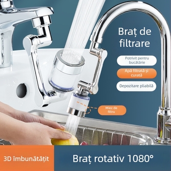 Filtru pentru robinet cu extensie rotativă de 1080° și aerator – ABS, Xiangyun