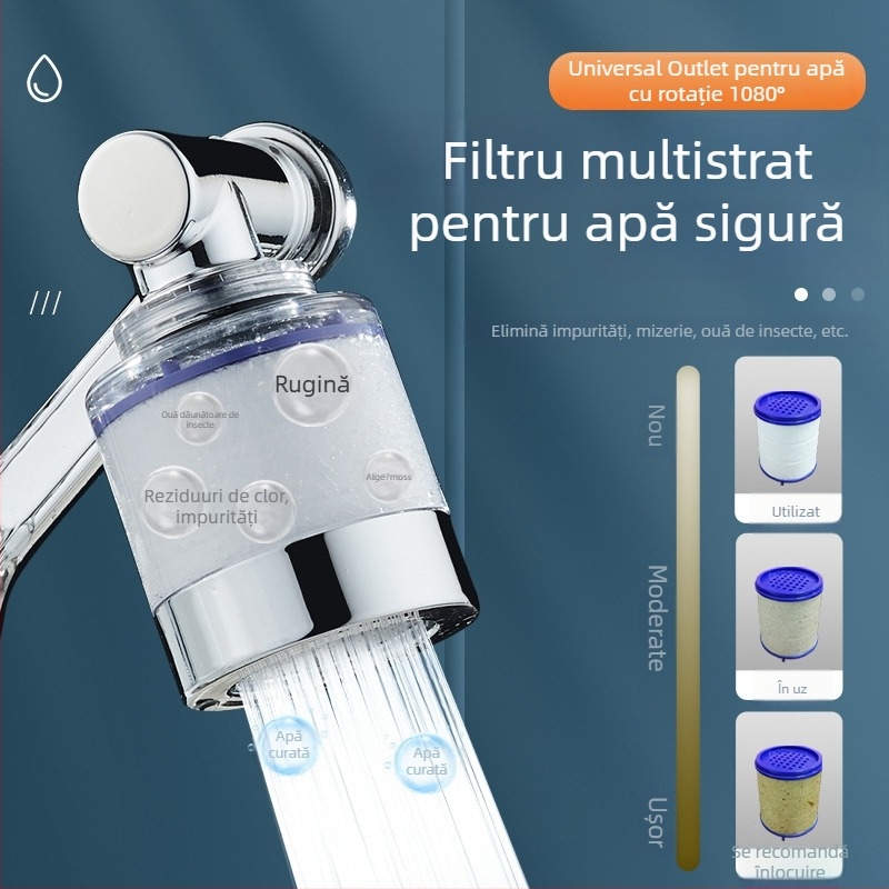 Filtru pentru robinet cu extensie rotativă de 1080° și aerator – ABS, Xiangyun