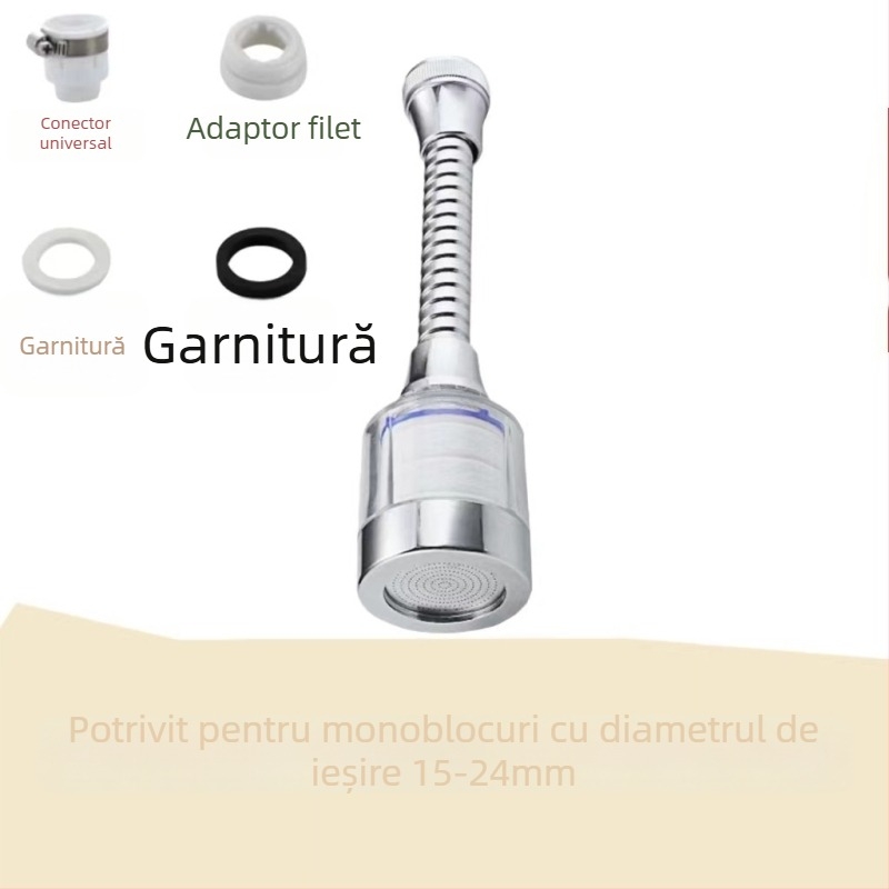Filtru pentru robinet cu extensie rotativă de 1080° și aerator – ABS, Xiangyun