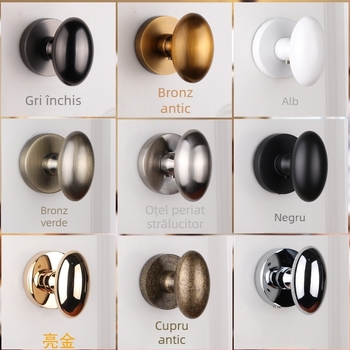 Mâner cu bilă, unic, pentru uși ascunse, rotund, stil lux ușor; material: aliaj de zinc; suprafață: acoperire electroplată; utilizare: doar mâner; model: mâner cu bilă