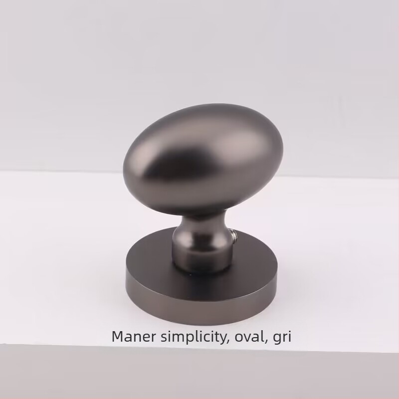 Mâner cu bilă, unic, pentru uși ascunse, rotund, stil lux ușor; material: aliaj de zinc; suprafață: acoperire electroplată; utilizare: doar mâner; model: mâner cu bilă