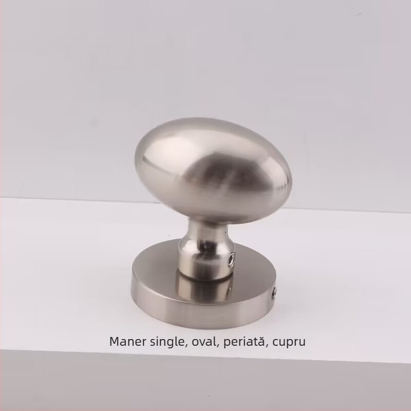 Mâner cu bilă, unic, pentru uși ascunse, rotund, stil lux ușor; material: aliaj de zinc; suprafață: acoperire electroplată; utilizare: doar mâner; model: mâner cu bilă