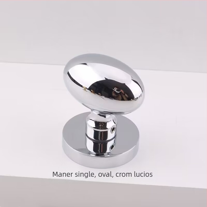 Mâner cu bilă, unic, pentru uși ascunse, rotund, stil lux ușor; material: aliaj de zinc; suprafață: acoperire electroplată; utilizare: doar mâner; model: mâner cu bilă
