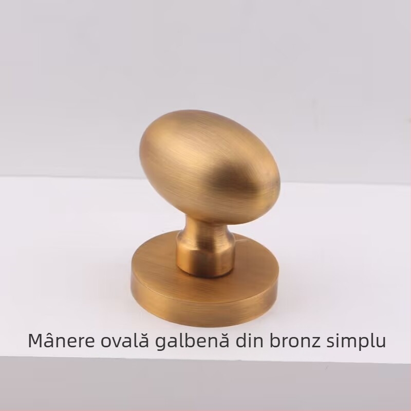 Mâner cu bilă, unic, pentru uși ascunse, rotund, stil lux ușor; material: aliaj de zinc; suprafață: acoperire electroplată; utilizare: doar mâner; model: mâner cu bilă